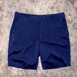 Roundtree & Yorke Chino Shorts Men 38 Blue Stretch Work Play Perform Performance